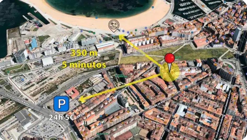 El Trasgu De Laviada A 300M Playa, Puerto, Acuario Apartment Gijon Exterior photo